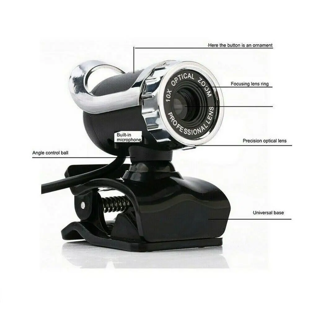 360 градусов HD веб-камера Веб-камера USB для компьютера Skype ноутбук ПК с камерой