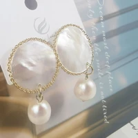 2021 new pearl earrings for women round exquisite luxury pendant wedding banquet jewelry accessories