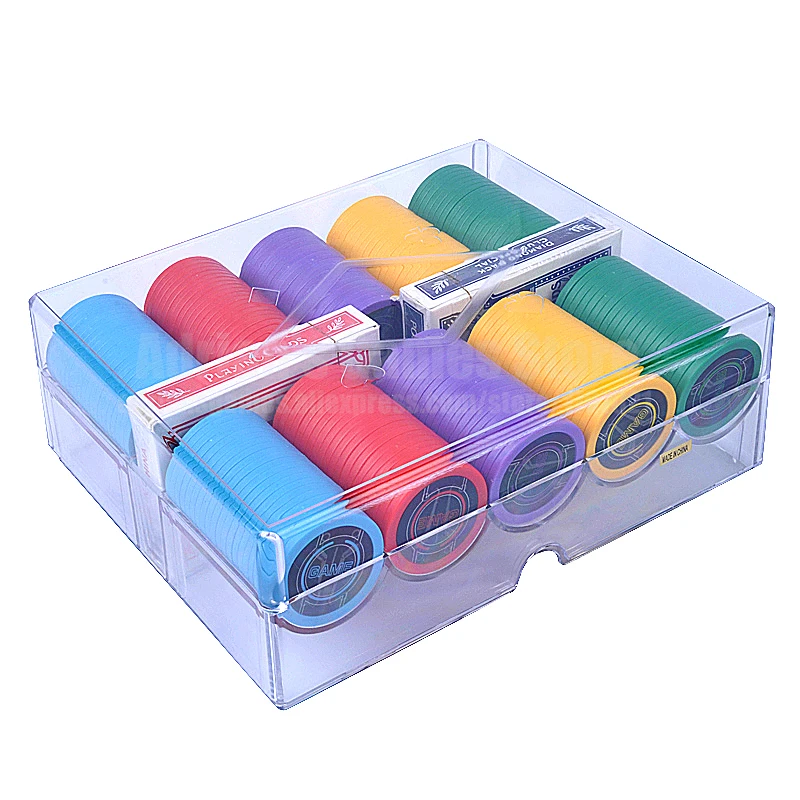 200шт емкость Высокое качество акрил фишки для покера контейнер Фишки коробка|poker