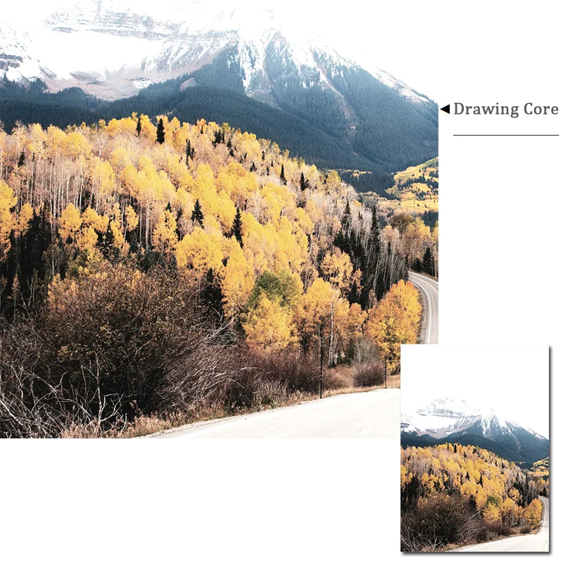 Скандинавский постер с цитатами 50x70 осенний лес принт пейзаж холст живопись