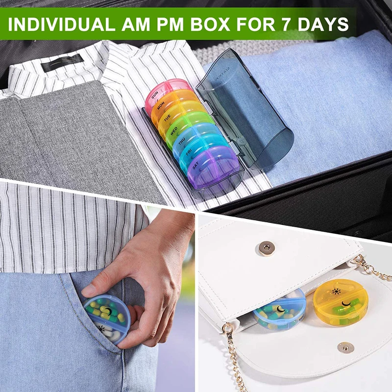 

Weekly Pill Box Organizer 7 Day Daily Tablet Medicine Storage Holder Drug Splitter Large Vitamin Cases Container