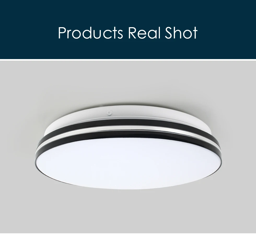 

Ceiling Lamp VIPMOON Round Double Black Clip Silver Style 220V 36W 12W 18W24W White Light Bar Lens Light Source Decorative Room