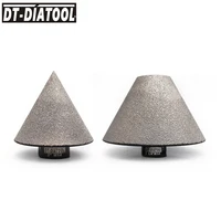 dt diatool 2pcs dia 5082mm vacuum brazed diamond milling chamfer finger bits for tile stone countertop 58 11 or m14 thread