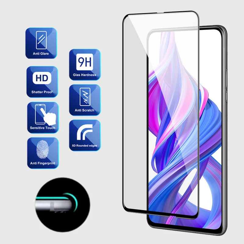 9D полная проклейка для Huawei Honor 9X закаленное стекло фотозащита экрана Защитное Pro 9