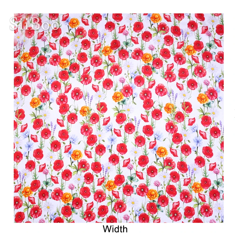 Элегантная красная Цветочная печать 100% Шелковая крепдешиновая ткань одежда для