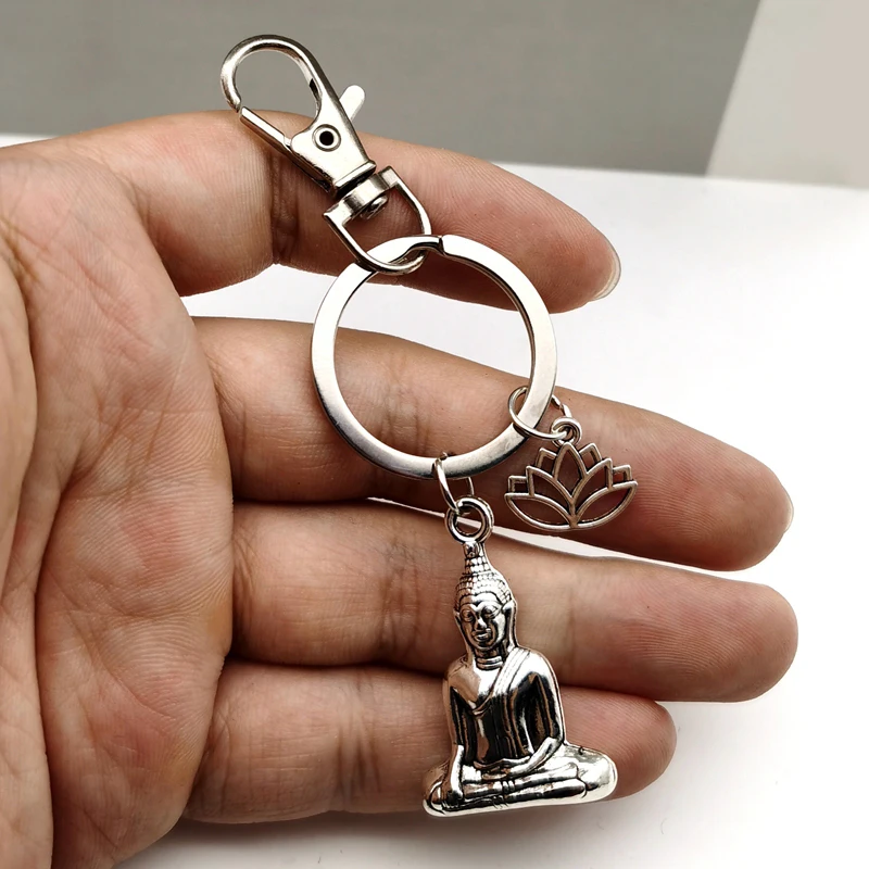 2020 брелок Будды цветок лотоса Омаров серебряный цвет духовный подарок для друга