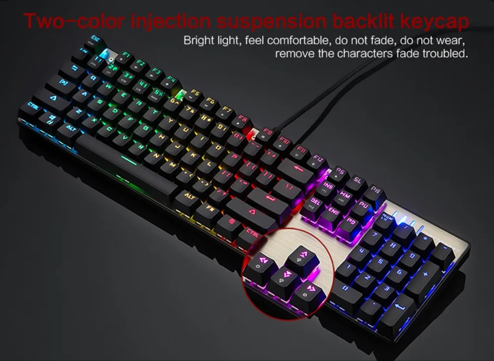 Motospeed CK104 игровая механическая клавиатура 104 клавиш на русском и английском