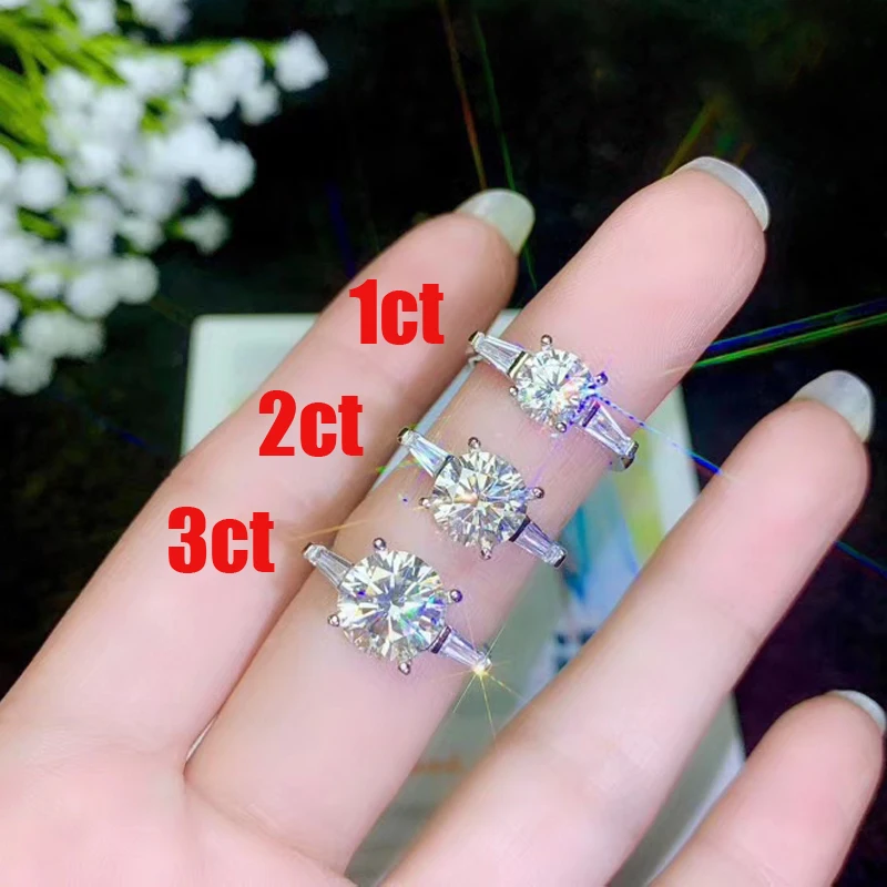 Женское Обручальное кольцо из серебра 100% пробы с муассанитом | Украшения и