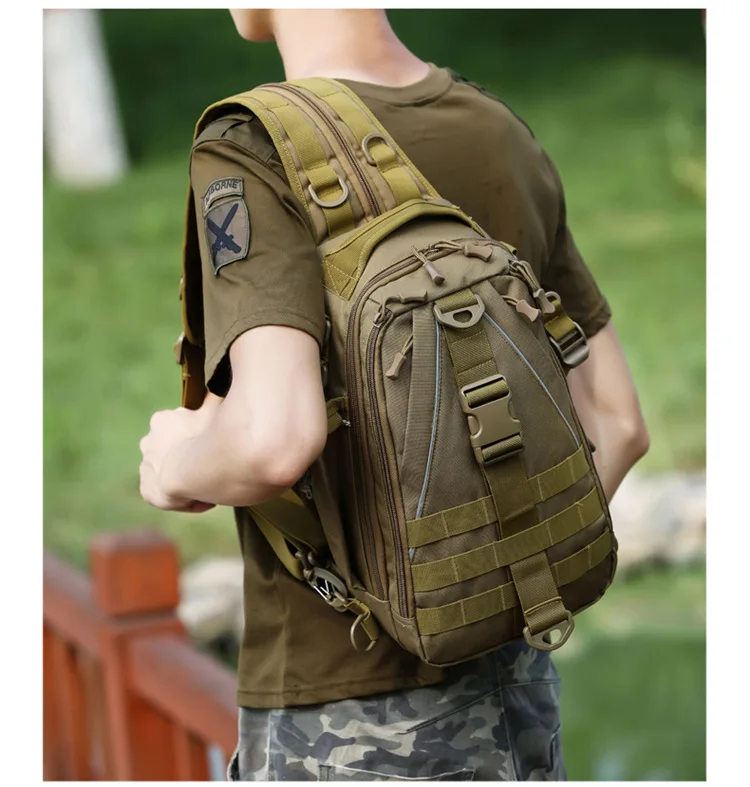 Тактическая нагрудная сумка, приманка для рыбалки, камуфляжная Наплечная Сумка, на открытом воздухе, многофункциональный, для альпинизма, туризма, кемпинга, путешествий, спортивный рюкзак