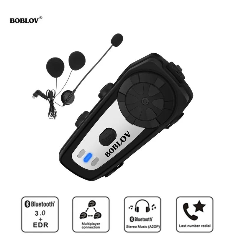 BOBLOV M6 BT мотоциклетный шлем Интерком громкой связи беспроводная bluetooth-гарнитура мотоциклетная Интерком fm-радио стерео музыка