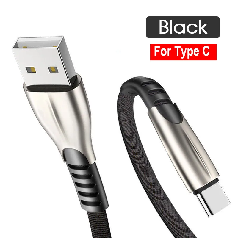 Для кабеля usb type C 3A Быстрая зарядка кабель мобильного телефона для Android тканая