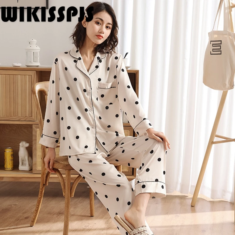 

Модная простая Женская тонкая весенне-летняя Пижама WIKISSPJS, свободная удобная домашняя одежда, комплект из двух предметов, Пижама для женщин