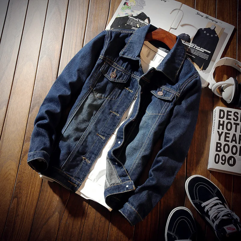 Мужская весенняя куртка Повседневная тонкая уличная с отворотами модная одежда