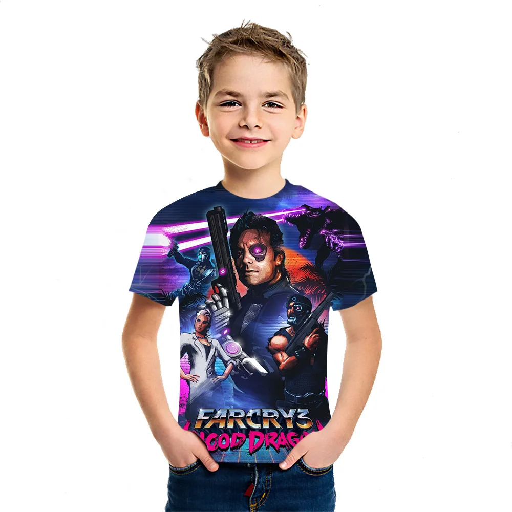 Летняя футболка Fartry для мальчиков и девочек детская Свободная Повседневная с