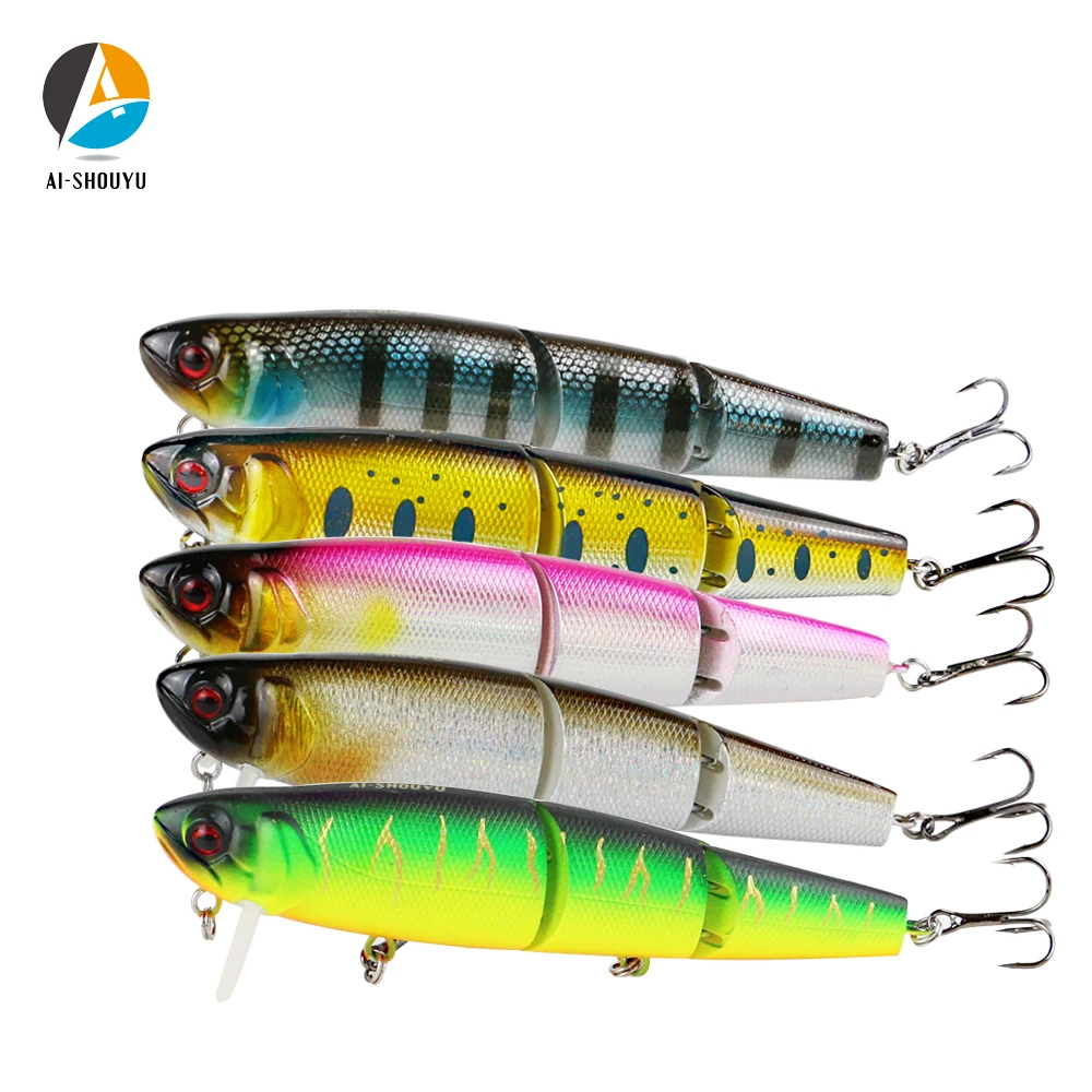 AI-SHOUYU 1PCS New Style Minnow Fishing Lure 110mm/20g 3 segment Lifelike Topwater Wobbler Fishing Lure For Sea Minnow Bass Pike