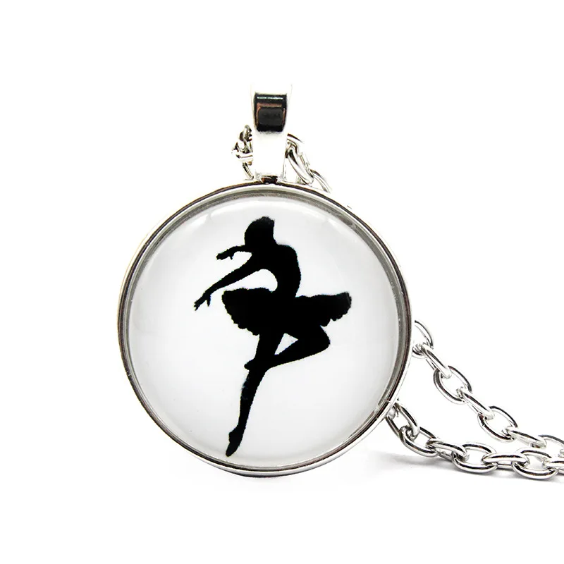 

Ballet Dancer Jewelry Accessories Ballet Dance Necklace Ballet Dancers Sweater Chain Necklace Cabochon Glass Pendant Necklace