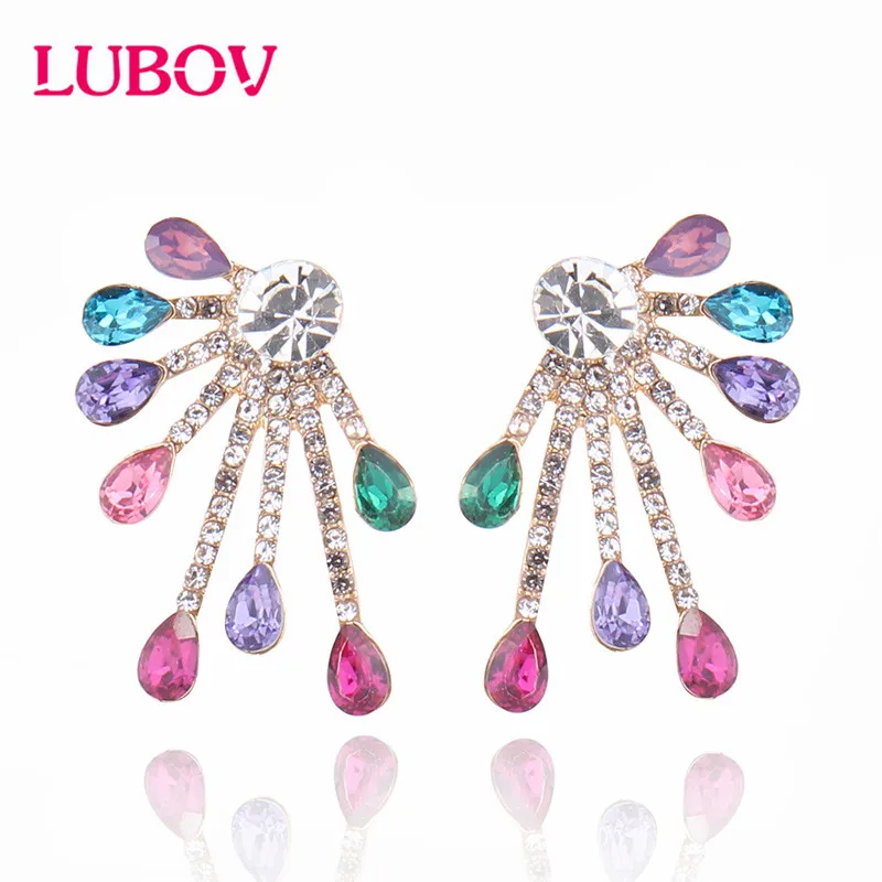 Серьги гвоздики LUBOV в форме осьминога левая и правая симметричные женские серьги