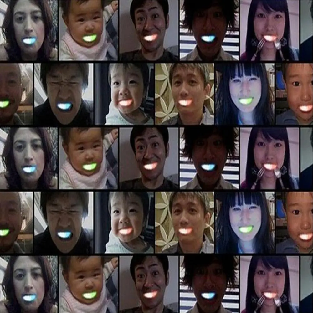 Светящиеся светодиодсветодиодный подтяжки для рта на Хэллоуин светящиеся зубы