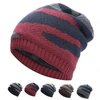 2020 autumn and winter outdoor fleece hat mens and wowan fashion mixed color knitted windproof army fan hat