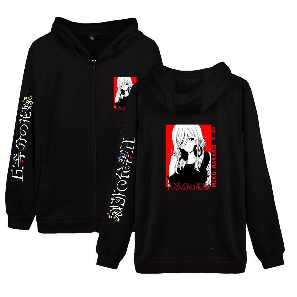 

Anime The Quintessential Quintuplets Harajuku Zipper Hoodie 2021 New Printed Zip-up Casual Hooded women men winter Casual