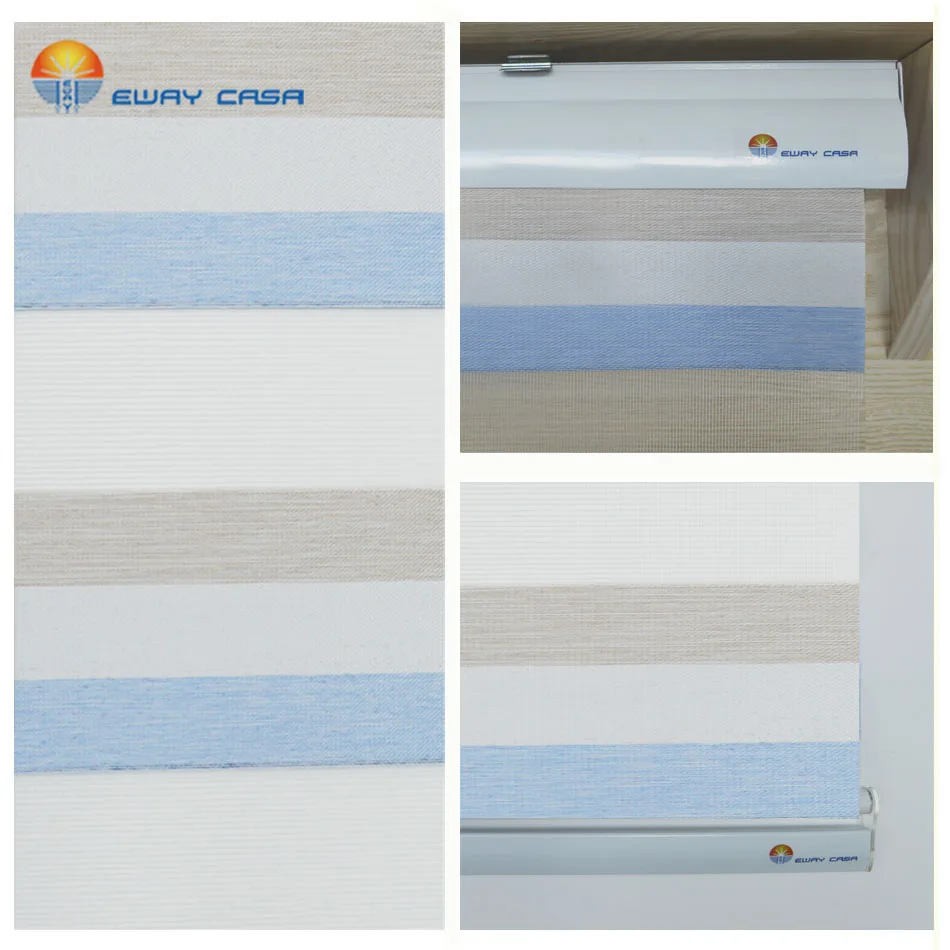 Рулонные жалюзи EWAY CASA Блэкаут из льна под заказ 3 цвета в соответствии с полосками