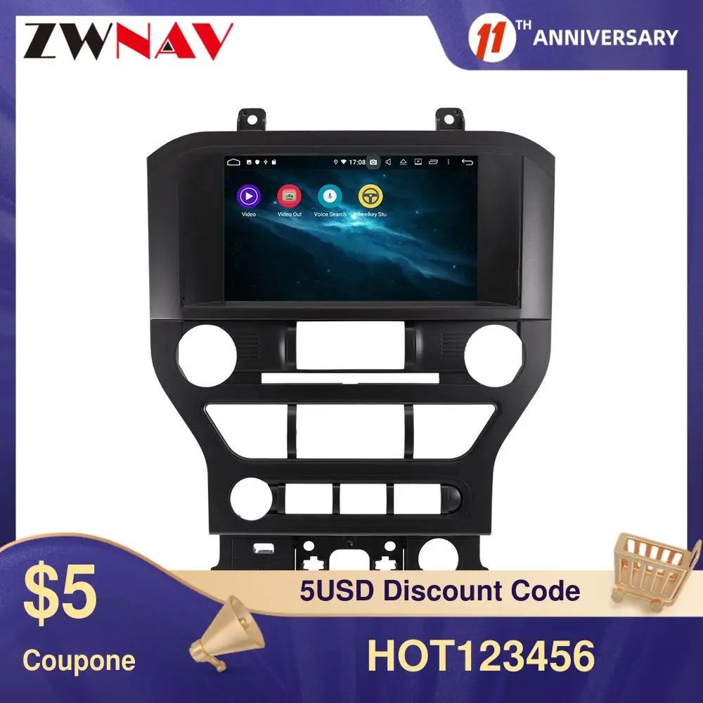 

128G Carplay Android 10 Car GPS Navigation For Ford Mustang 2015+ Autostereo Headunit Multimedia Player Car Radio Tape Recorder