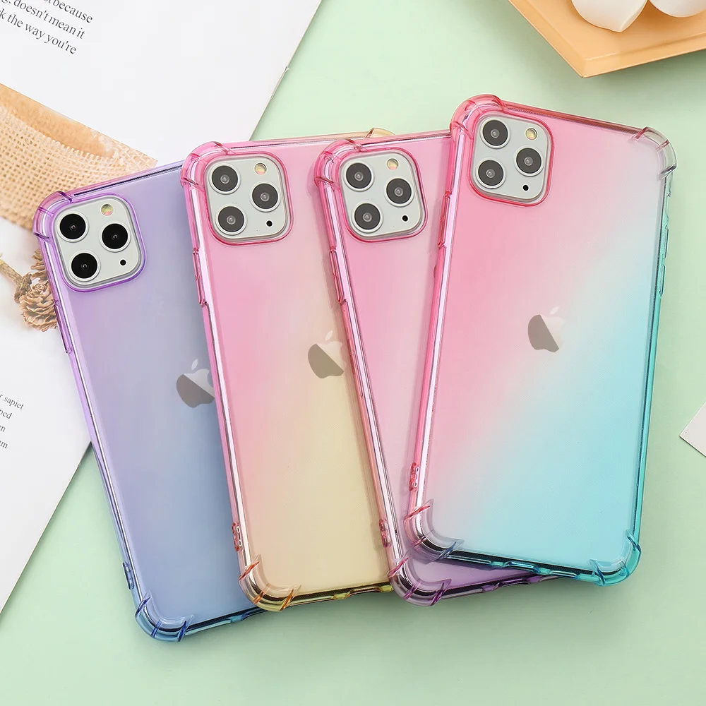 Чехол с градиентными углами LAPOPNUT для Iphone SE 2020 11 Pro Max Xs X Xr 8 7 Plus 6 6s тонкий мягкий