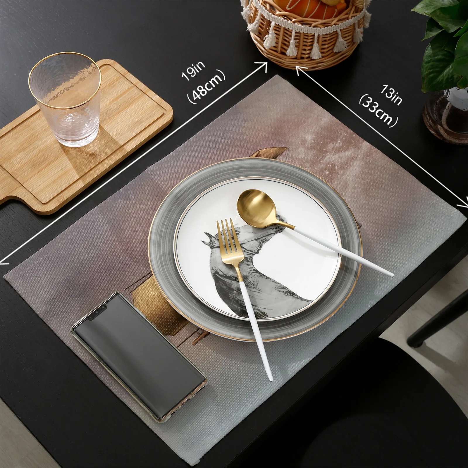 

Steampunk Airship Retro Style Table Runner Placemats Set Wedding Table Decoration Table Runner for Kitchen Dining