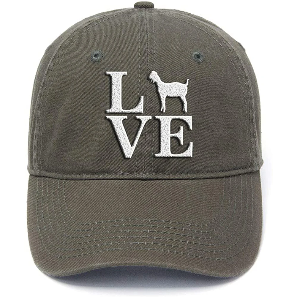 

Lyprerazy Flock Printing Barnyard Farm Animal Love Goats Washed Cotton Adjustable Baseball Cap