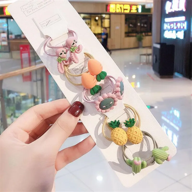 5 New Cute Crown Star Quicksand Scrunchies Children Girls Kids Elastic Hair Rubber Band Accessories Tie Hair Ring Rope Holder - Color: 5