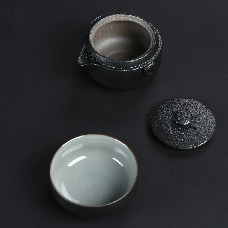 Китайский семейный чайный горшок керамическая ретро-дизайнерская чайная чашка