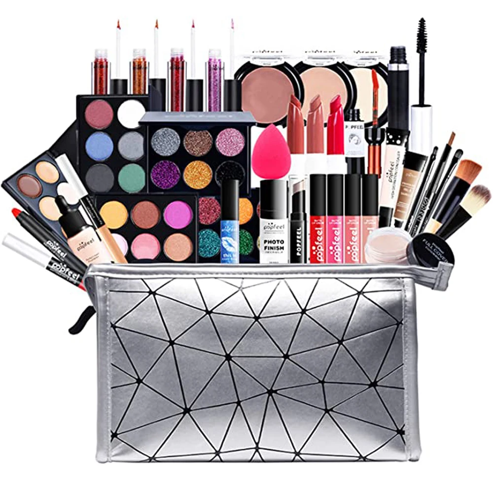 

Professional makeup kit, beginner makeup kit with storage bag, complete portable travel palette