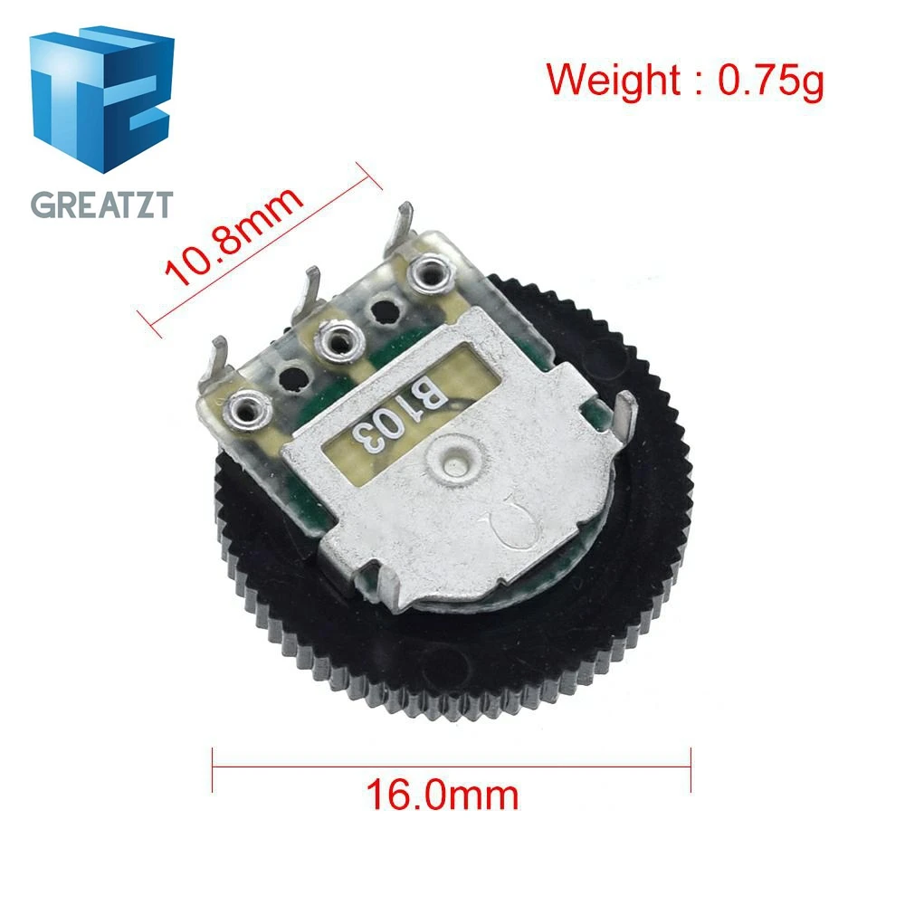 GREATZT 10 шт. B103 16x2 мм 10K Ом двойной циферблат конусное колесо дуплексный