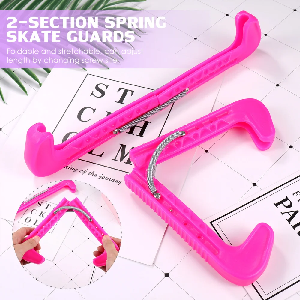

Vosarea 1 Pair Ice Guards Adjustable Ice Walking Guards Ice Hockey Figure Protector Covers(Rosy)