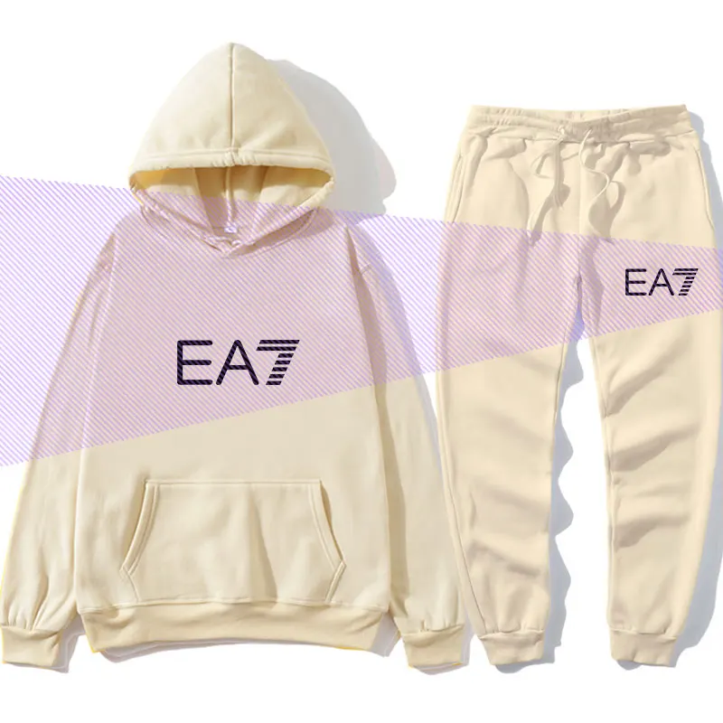

EA Brand Clothes Sets Men's Hoodie Casual Tracksuit Women Clothing Tops Sportswear Two Piece Set Pants Homme Jacket Sweatsuit