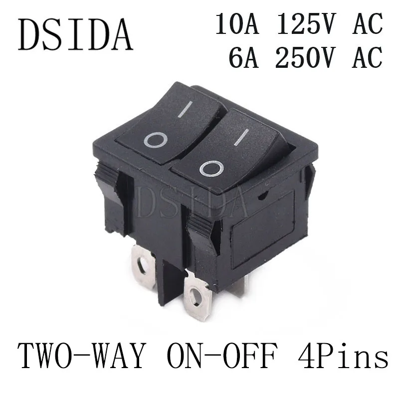 Two-Way 4Pins 21*24 мм кулисный переключатель ВКЛ-ВЫКЛ 2 положения 4 контакта/6 контактов электрическое оборудование с 10A 125VAC/6A 250VAC выключатель света - Цвет: Two-Way 4Pins