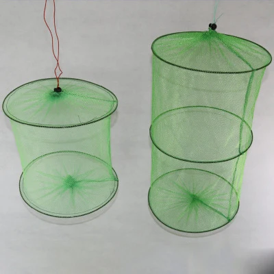 2 Layers Portable Fishing Net Fish Shrimp Mesh Cage Cast Net Fishing Trap Network Foldable Fishing Net Tackle50 x 30cm