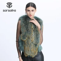 real fur vest women raccoon fur vest female winter vest jackets plus size 6xl womens warm sleeveless coats v neck sexy fashion