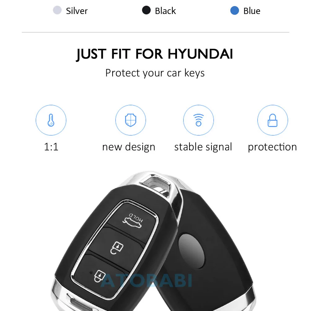 Алюминиевый сплав автомобильный чехол для ключей для hyundai Elantra ix35 Santa Fe умный БЕСКЛЮЧЕВОЙ пульт дистанционного брелока крышка брелок защитная сумка