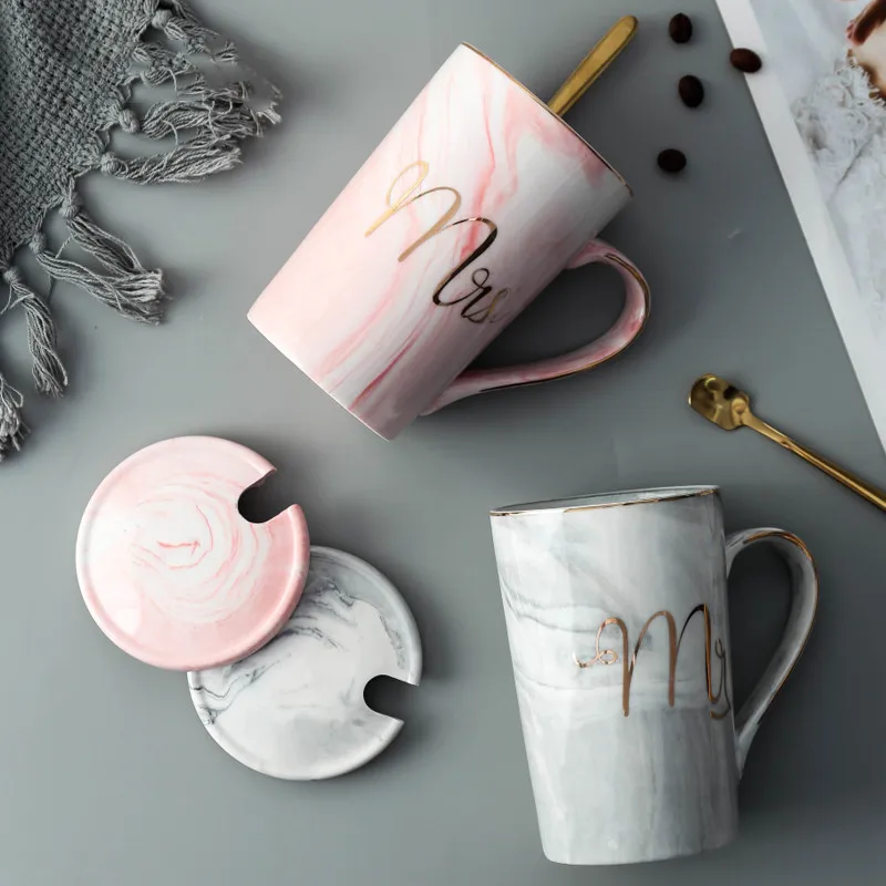 Роскошная чашка с мраморным узором кружка Пномпень Подарочная коробка набор