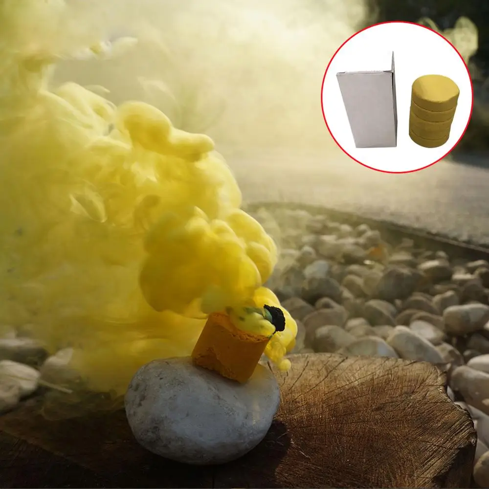 5 шт. красочные дымовые таблетки сгорание смог торт эффект дымовая бомба