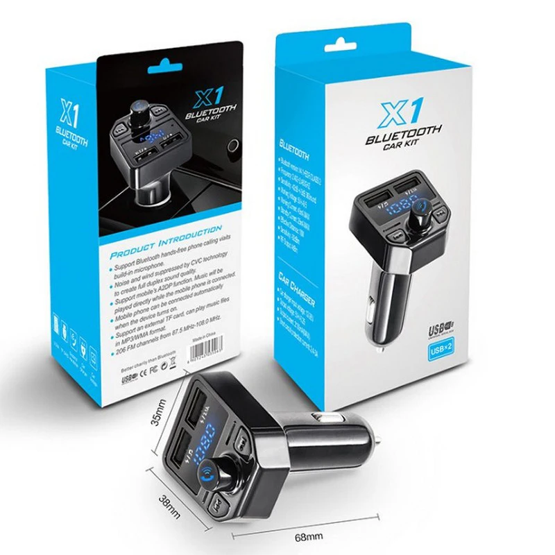 

Portable Car Voltage Tester Dual USB Charger Voltmeter Bluetooth FM Transmitter Car Kit Mp3 Player Volt Meter Fast Phone Charger