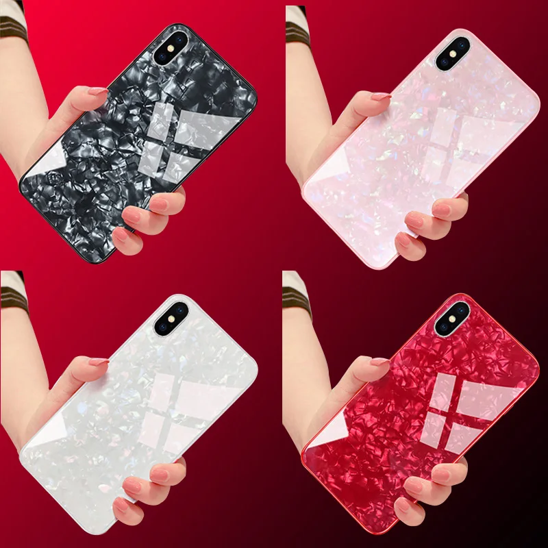 Роскошный Гальванизированный 9H чехол для телефона из закаленного стекла Apple iPhone X