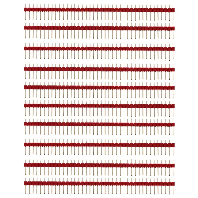 20 полос 2 54 мм 40 штырьков Однорядный штырьковый удлинитель для Arduino DIY - 10 красный и
