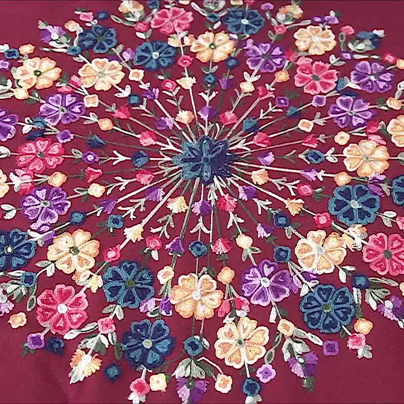 

Luxury Feminine Embroidered Flower Scarf Elegant Ethnic Style Women Cloak Travel Shawl Thick Warm Blanket Cape Bufanda Winter