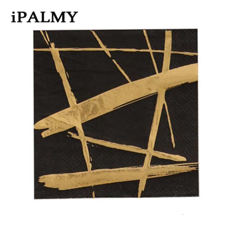 Ipalmay черные и золотые шестигранные бумажные тарелки одноразовые чашки