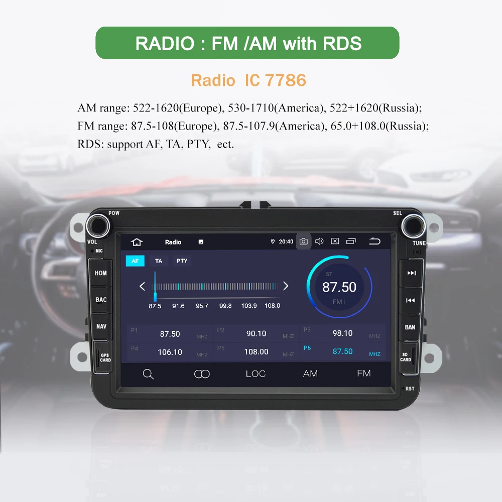 Bonroad 2din Android автомобильный мультимедийный плеер ForVW для Passat Seat Skoda rapid Bora gps навигация радио плеер(без dvd