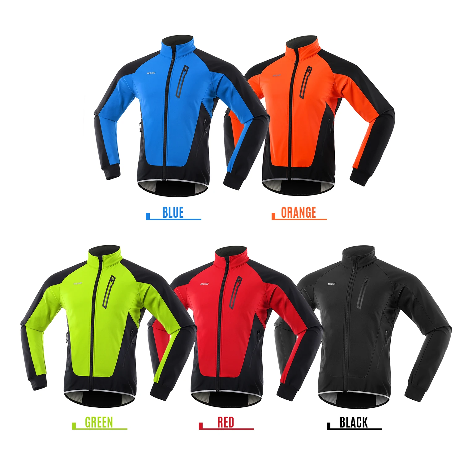 Arsuxeo Men Cycling Jacket Waterproof Windproof Thermal Fleece Bike Jersey MTB Bicycle Riding Winter Reflective Rain |