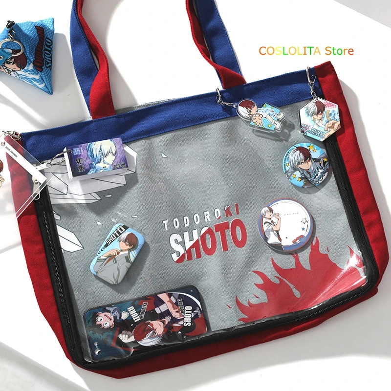 

Japanese Anime My Hero Academia Midoriya Izuku Transparent Itabag Canvas bag Shoulder Bag Handbag Backpack Bag Gifts Cosplay