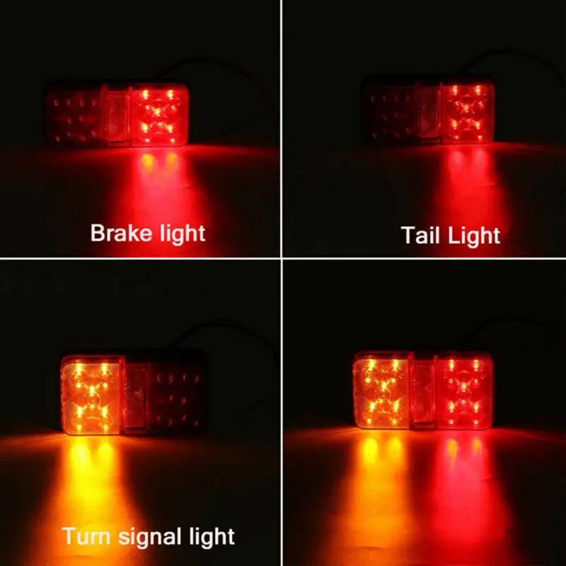 

Black Tail Lights Rear Waterproof 12V Kit LED Truck Turn Signal Camper
